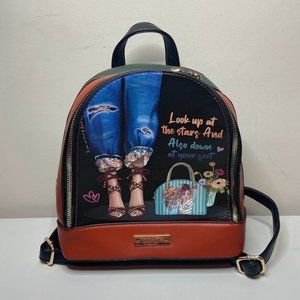 Nikky Fashion Backpack Lovely Feet Small Zip Around Eco Leather Travel Bag NWOT